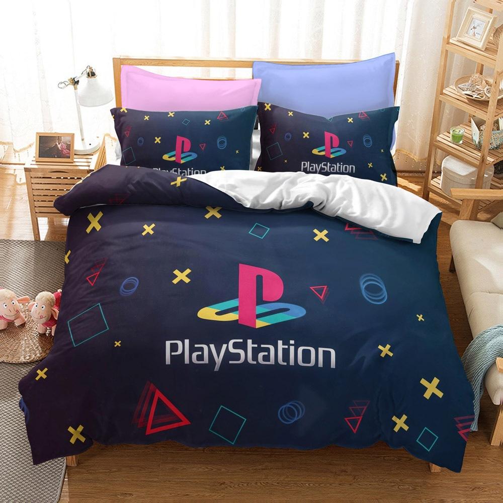 Bedding Kit, Game Console Symbol Series Size Three-Piece Quilt Cover