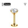Titanio F136 2/2,5/3/4/5/6Mm Stud Labret con Zirconia Cubica 16G Trago Elica Cartilagine Conchiglia Flatback Lobo Orecchio Piercing Gioielli Corpo