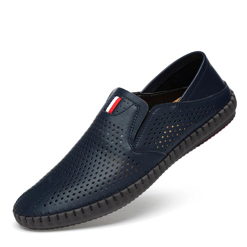 Newest Genuine Leather Men'S Loafers Fashion Handmade Moccasins Soft Casual Shoes Men Luxury Flats Slip On Breathable Man Boat Shoe