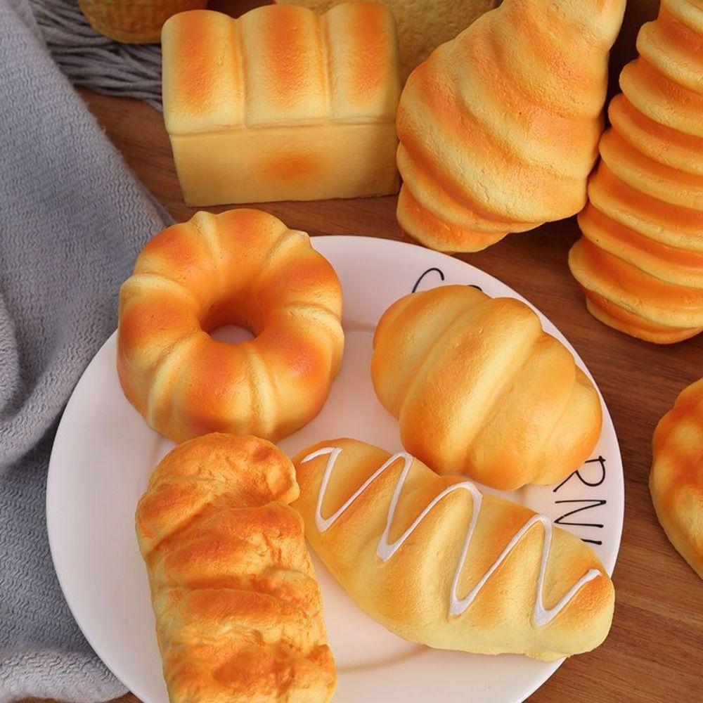 Toast Cake Breakfast Squeeze Sensory Toys Stretch Squeezing Bread Slow Rebound Toy  Office Workers