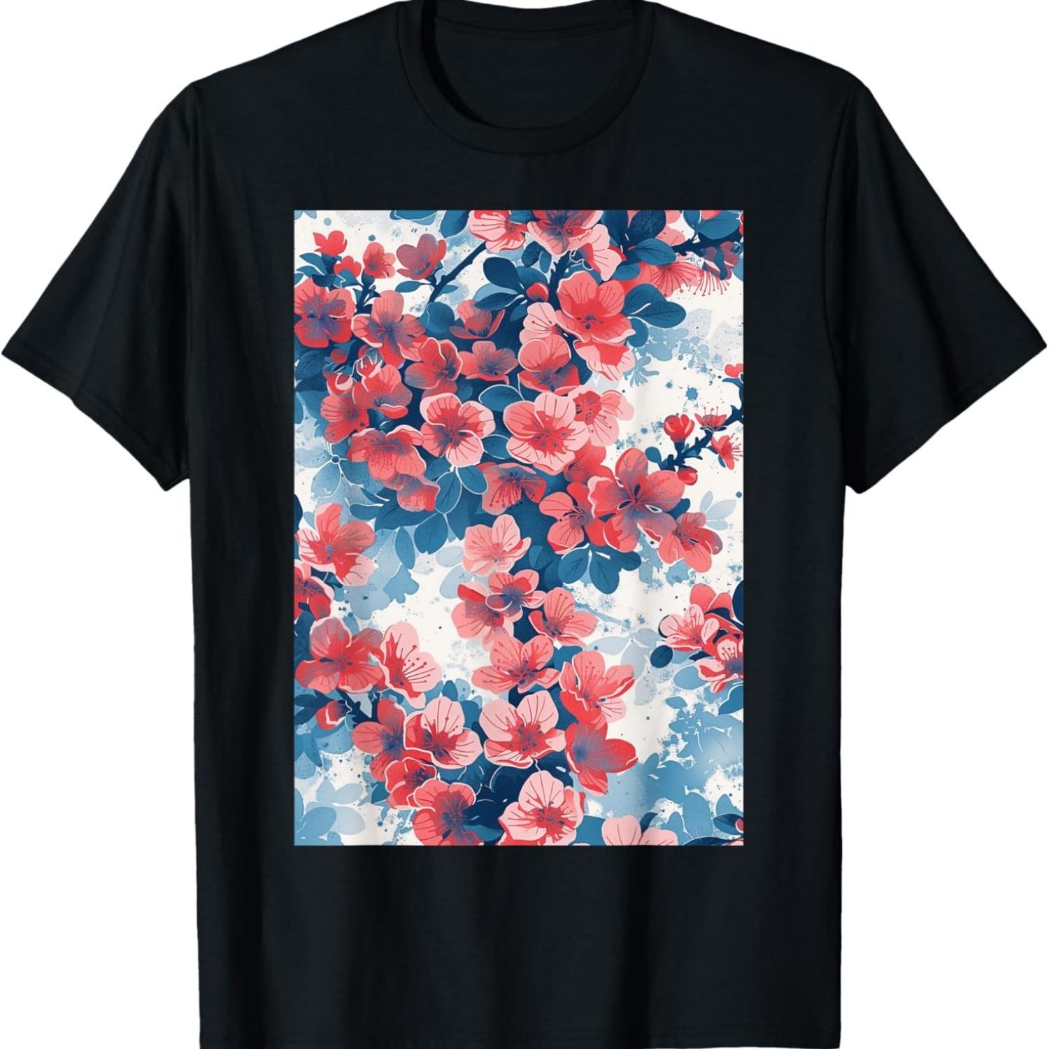 Vintage Cherry Blossom Flowers  Art T-Shirt S чёрный