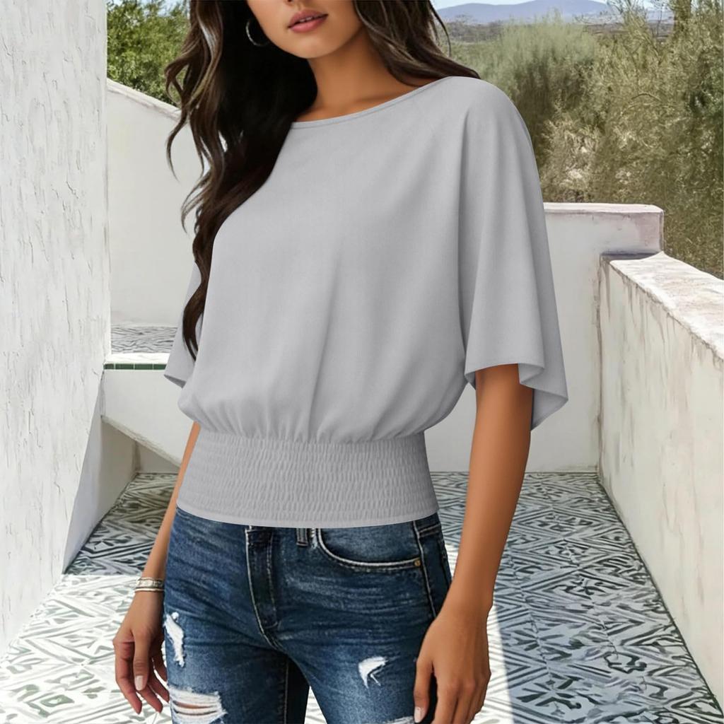 Women's Fashionable Loose-Fit Casual Short-Sleeve Round-Neck T-Shirt Top