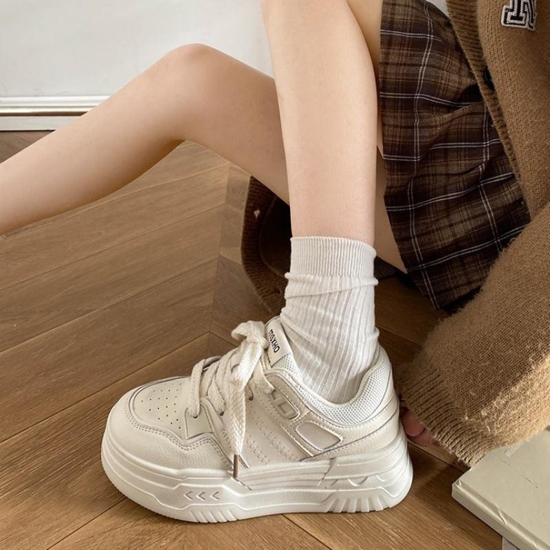 Fashion 2025 Fashionable Elegant New Spring Women's Shoes Platform Female Casual Sneaker Round Toe Shallow Mouth Solid Women Shoes