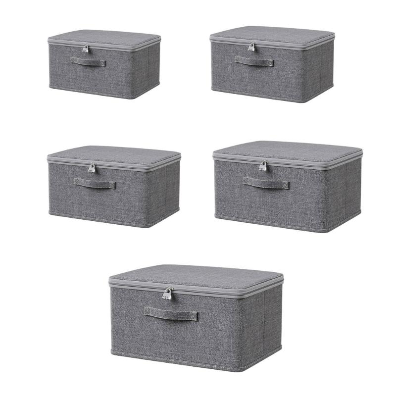 Modern Cloth Storage Container With Easy Access Lid Fabric Storage Bin For Seasonal Clothing And Household Items