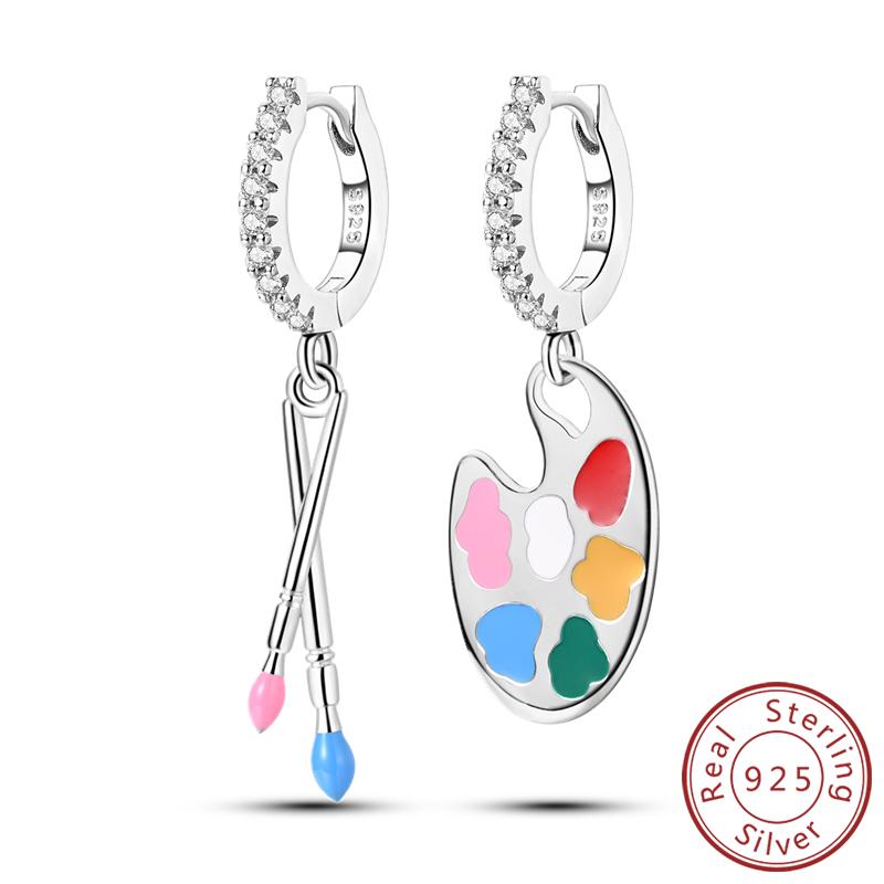 925 Silver Earrings Starry Pearl Devil Eye Simple Drop Stud Hoop Earrings for Women Girl Fashion Jewery Accessories
