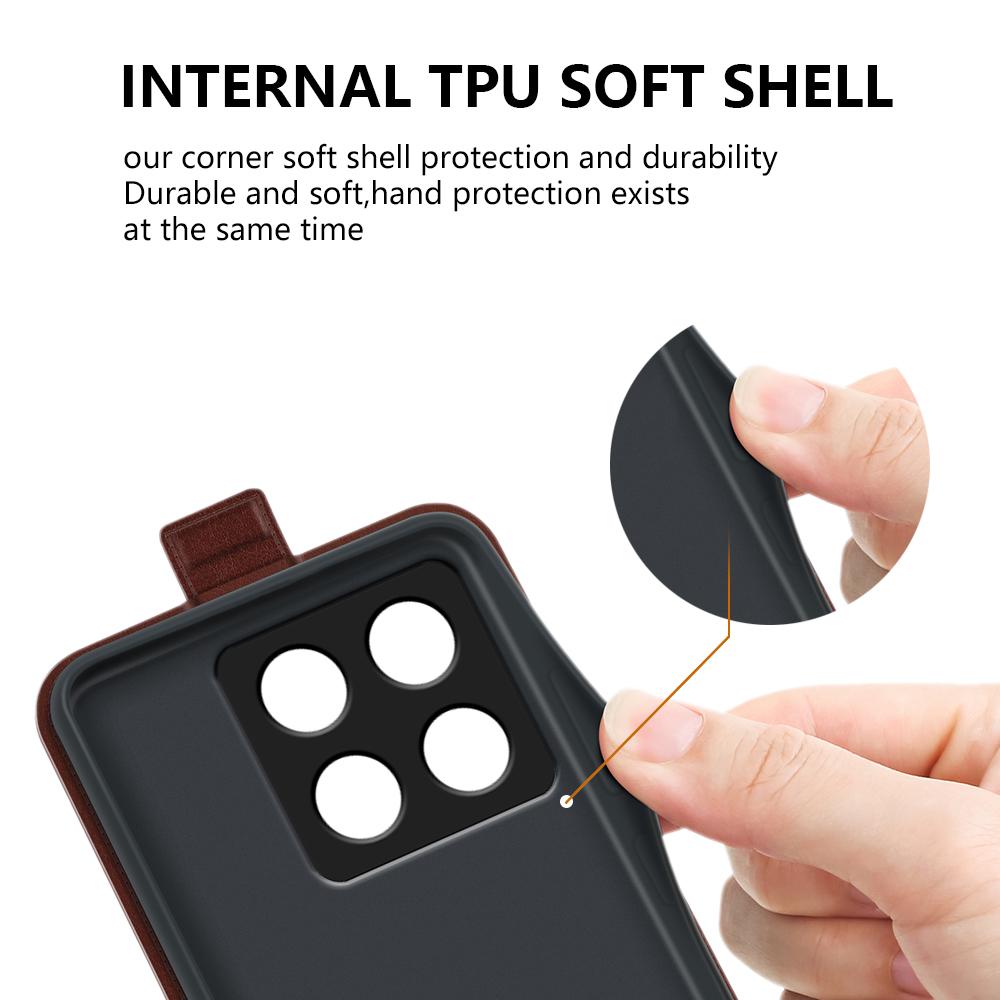 For Xiaomi 14T Case with Card Slots Vertical Flip Leather Phone Cover