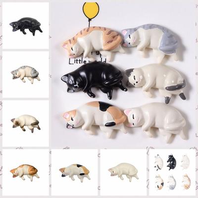 Simulation Katze Harz Zubehör Niedliche Faule Katze Miniaturen Simulierte Katze Kühlschrank Ornamente Schrank