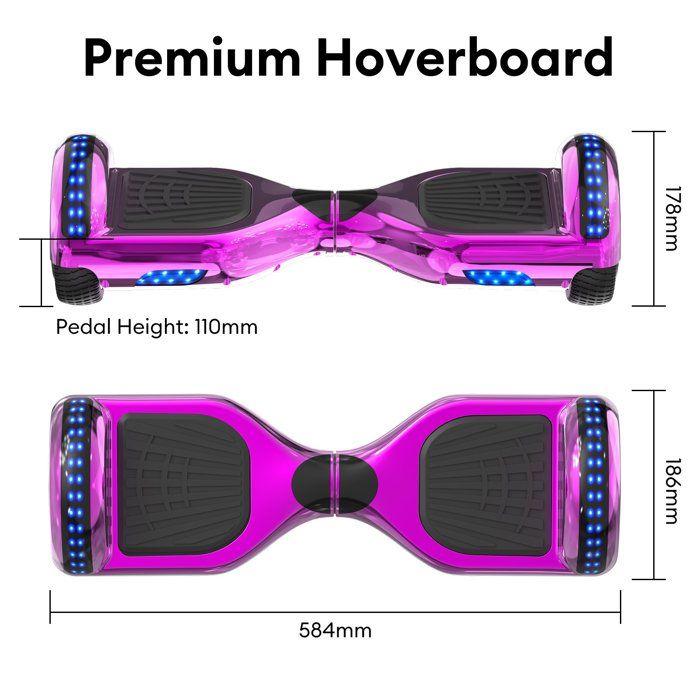 RCB Hoverboard + Kart 2-in-1 6.5 Inch Bluetooth and LED – Adjustable Karting – Pink/black – Ideal Gift Children