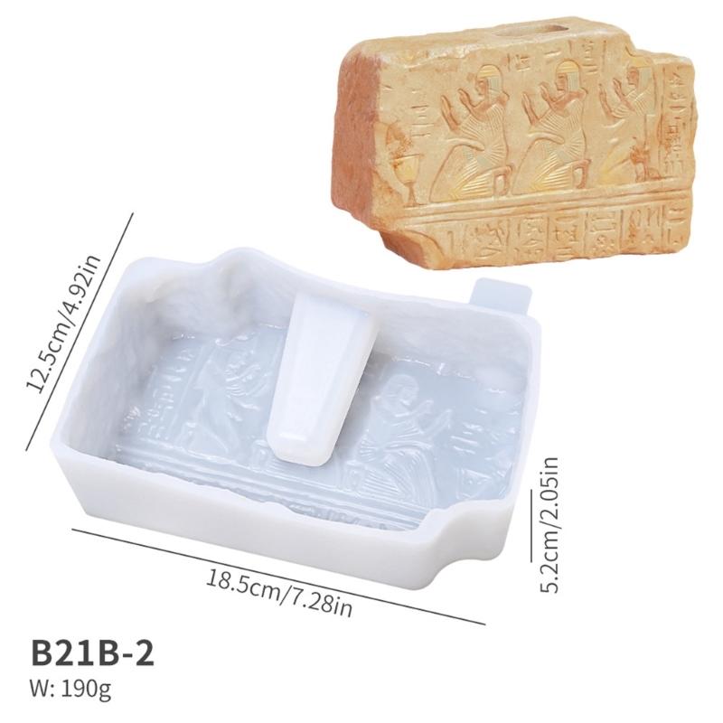 3D Ägyptische Steinstatue Silikon-Vasenformen zum Gießen von Epoxidharz, Blumenvase, Gipsdekoration, Silikon-Kerzenformen