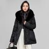 Mid-length loose waist slimming hooded thick diamond-shaped padded jacket jacket