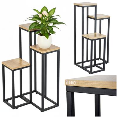 Metal Standing Flower Stand for Flowers and Plants, 3-level Shelf, Loft 68