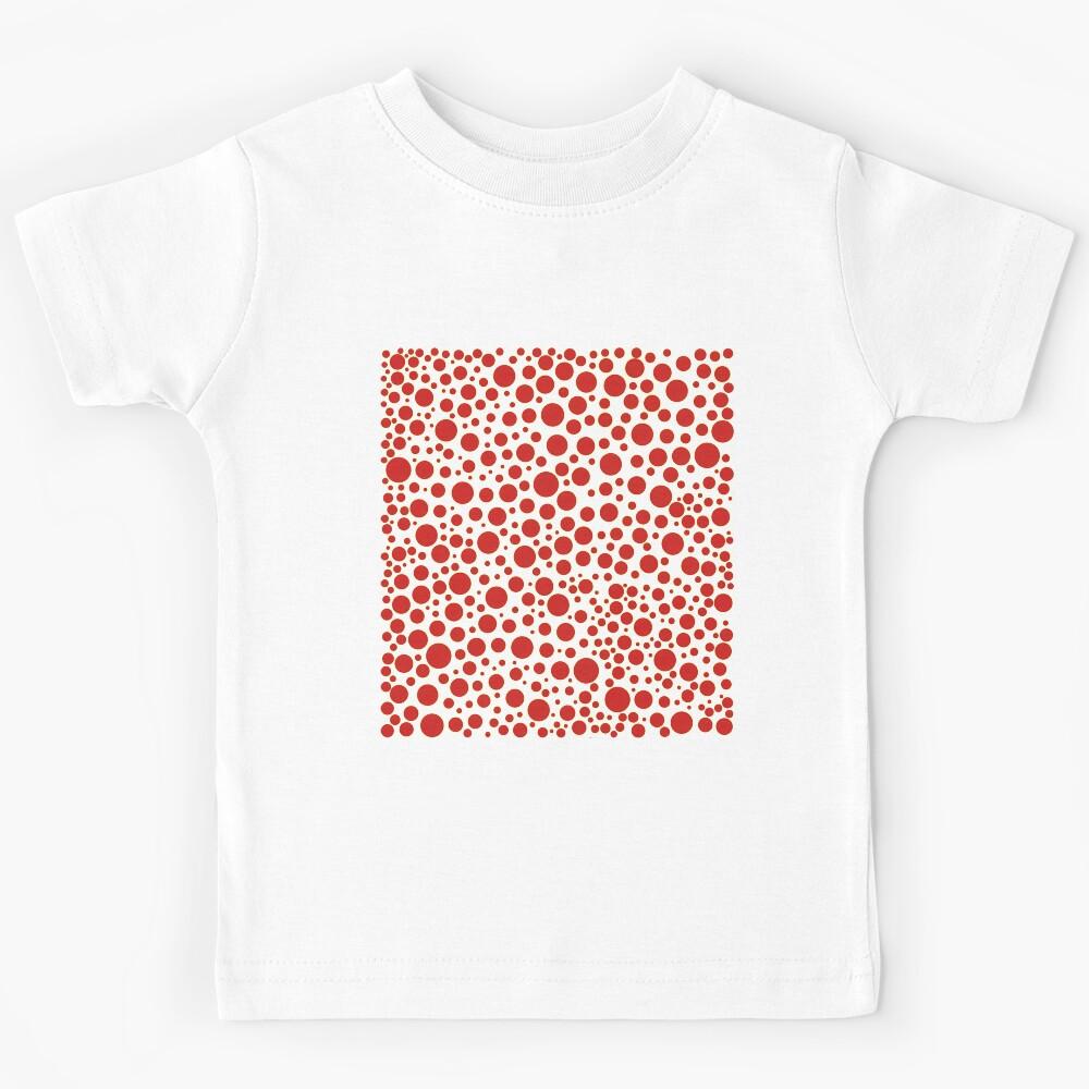 Red Circles Pattern with black background Kids T-Shirt 110
