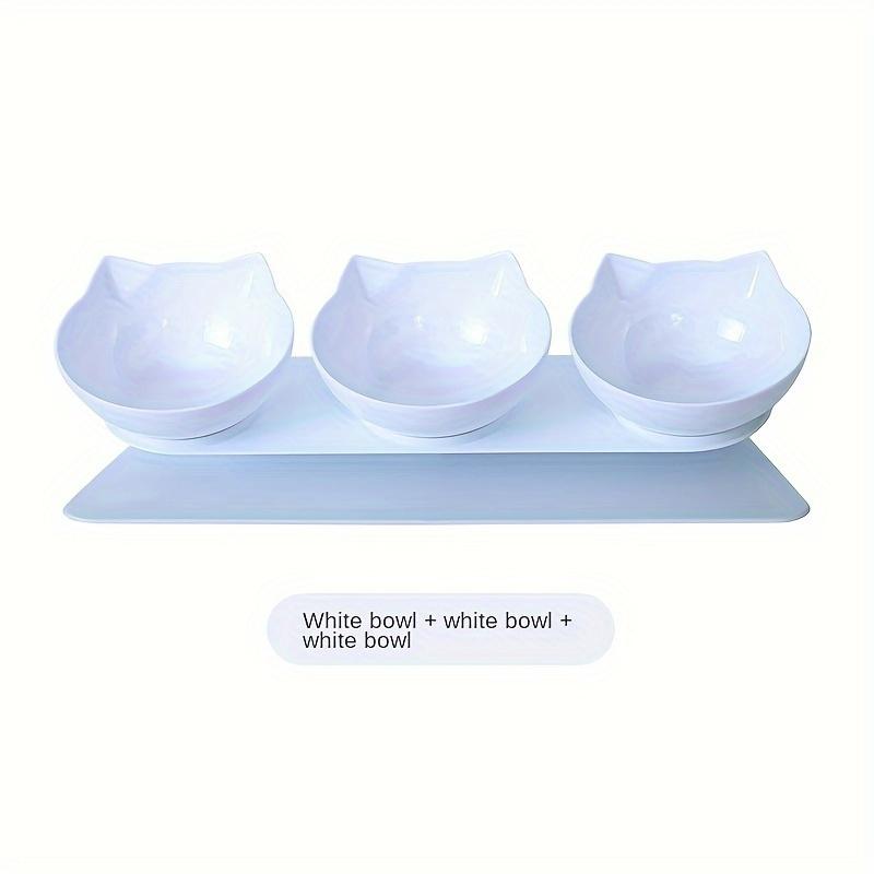 

Миски-подставки для кошек 3-в-1 с защитой шеи, наклон 15° для еды и воды, прозрачные пластиковые миски с подставкой