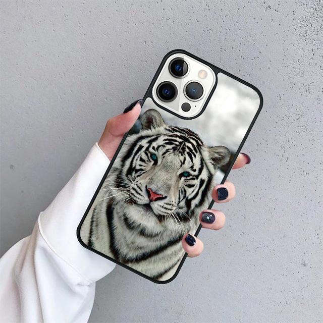 Animal White Tiger Pattern Phone Case Cover For iPhone 17 Air 15 16 14 13 12 Pro Max 11 Pro Max Plus Coque Shell