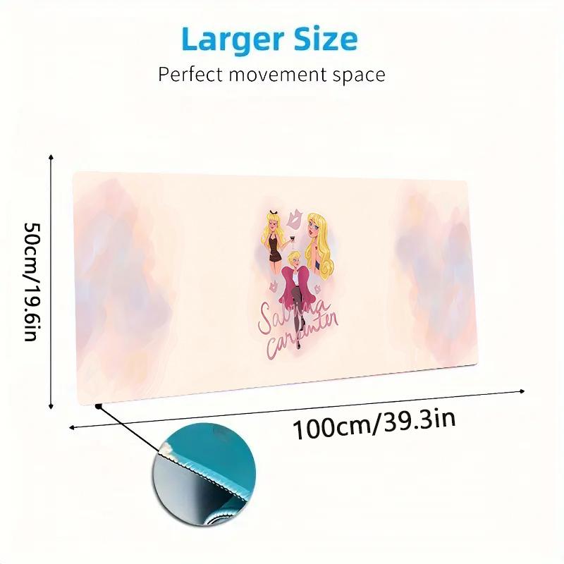 Sabrina Carpenter Large Size Mouse Pad Large Gaming Table Cushion Non-slip Laptop Tablet Big Mousepad XXL Mat Mini PC Playmat With Lock Edge