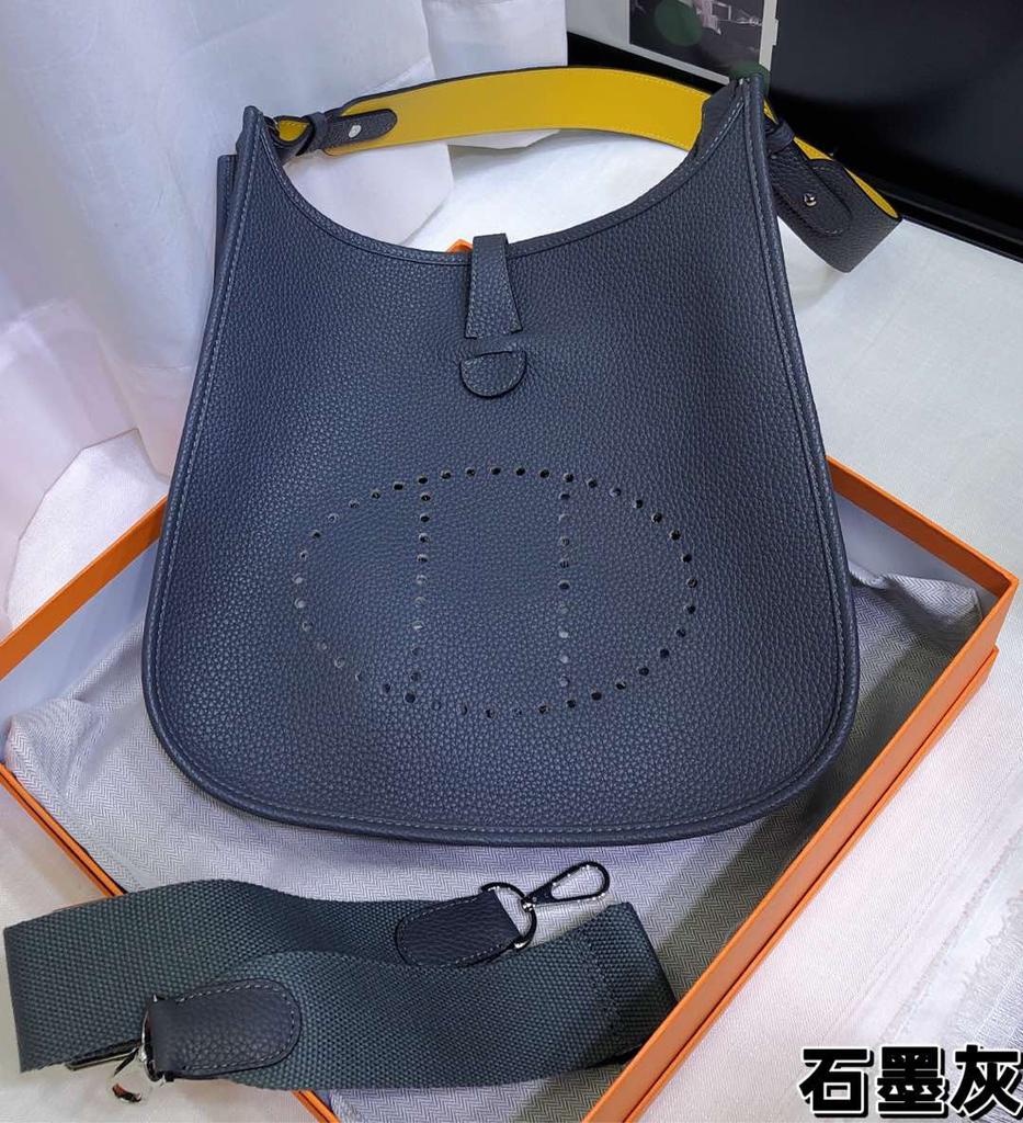 European and American style haute couture version hand-sewn Evelyn bag first layer cowhide leather versatile mini bucket bag shoulder messenger bag