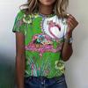 3D Printed Funny Flamingo T-Shirt For Women Animal Pattern Tees Summer Casual Short Sleeves Round Neck Tops Oversized T Shirts