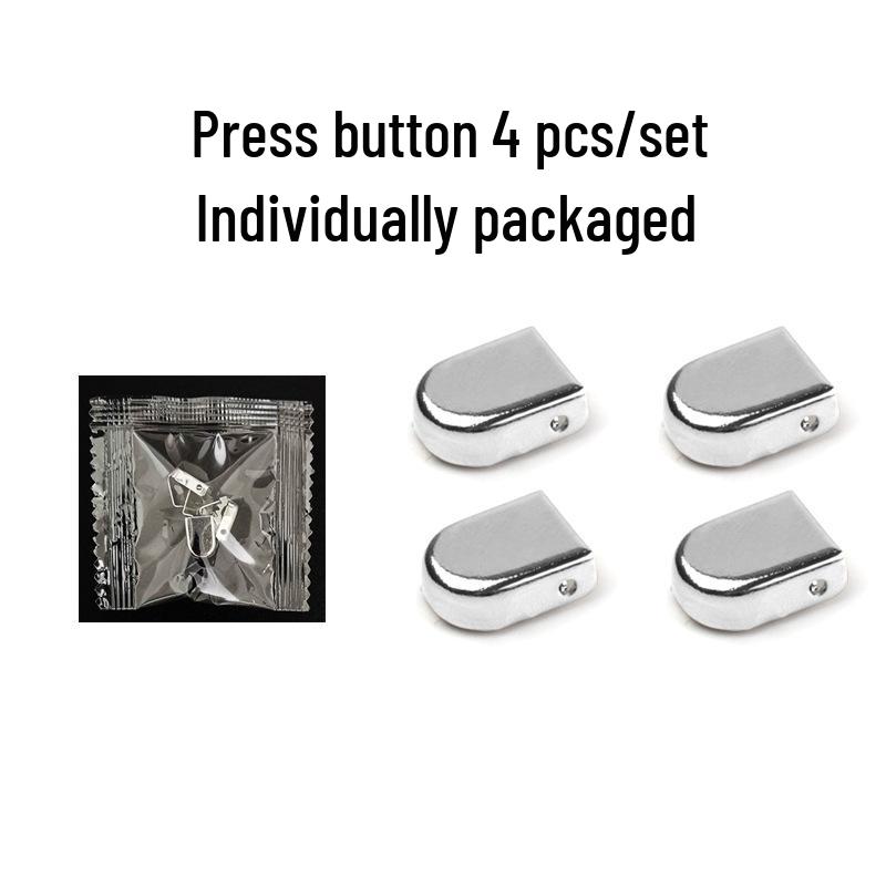 

Магнитная металлическая пряжка для шнурков - Бесклеевая капсульная клипса для обуви 6mm Wide Press Buckle Silver - 4 Pack