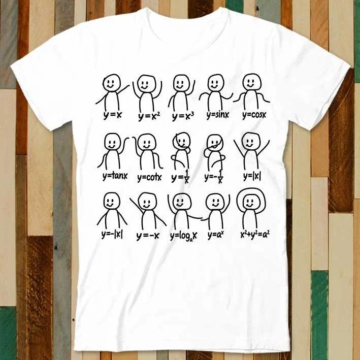 Graphic T Shirts Funny Algebra Dance Graph Figures Math Equation T Shirt Adult Unisex Unisex Women Retro Design Tee Vintage Top S