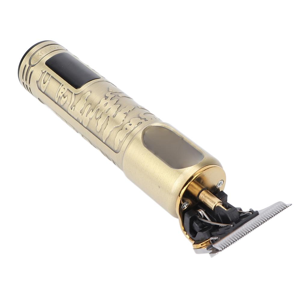 Electric Hair Clipper Rechargeable LCD Digital Display Hair Trimmer with Guide Comb (Bronze)