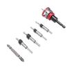 Countersink Drill Bit Set Kit with Limit Adjustable Depth Stepped for Concealed Screws Wood Metal Red