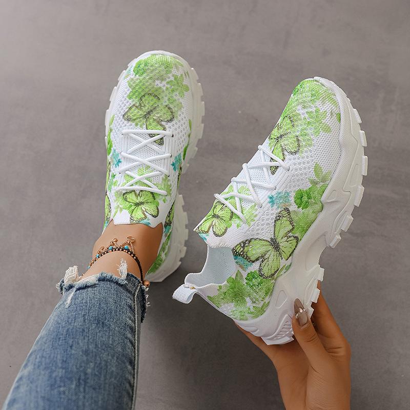 New Large Size Dad Shoes for Women's Casual Fly-woven Butterfly Dad Shoes for Women