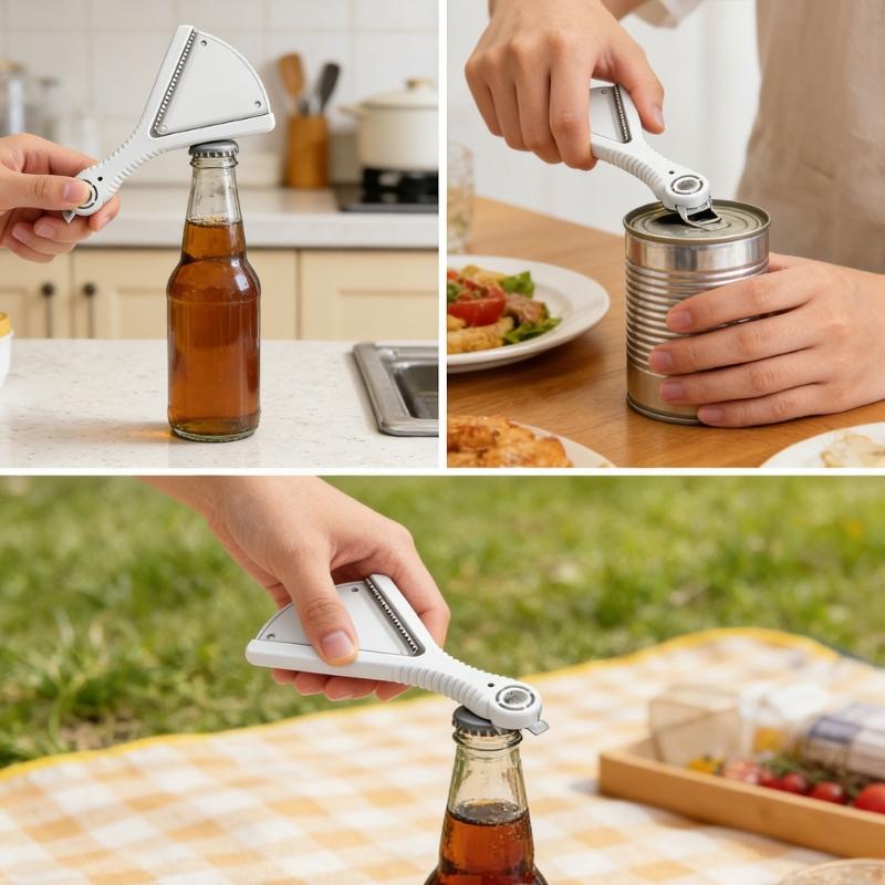 Multifunctional Plastic Can And Bottle Opener Ergonomic Grip,Easy Lid Open For Easy Use Home Kitchens
