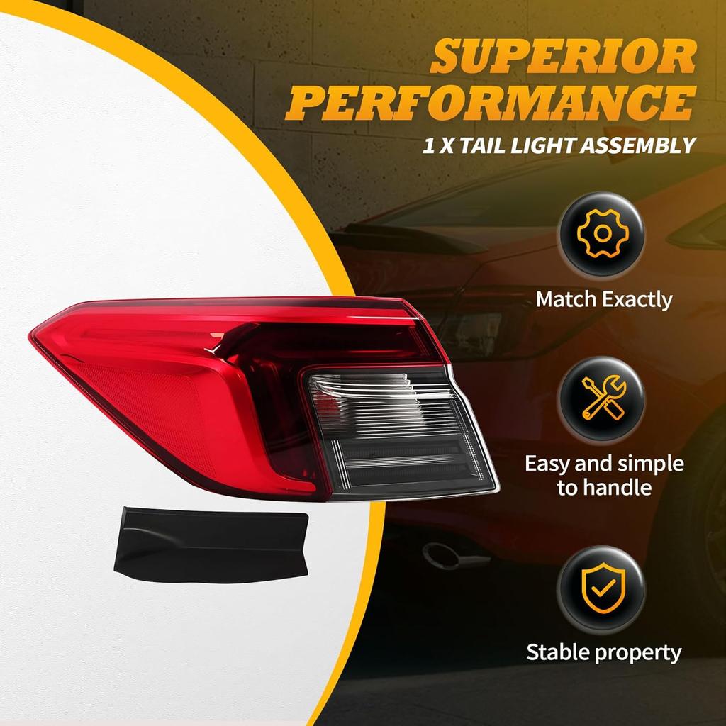 Left Rear Tail Light Assembly for Honda Civic 2025-2025 LX, EX, SI, Touring, Driver Side, 33550T20A01