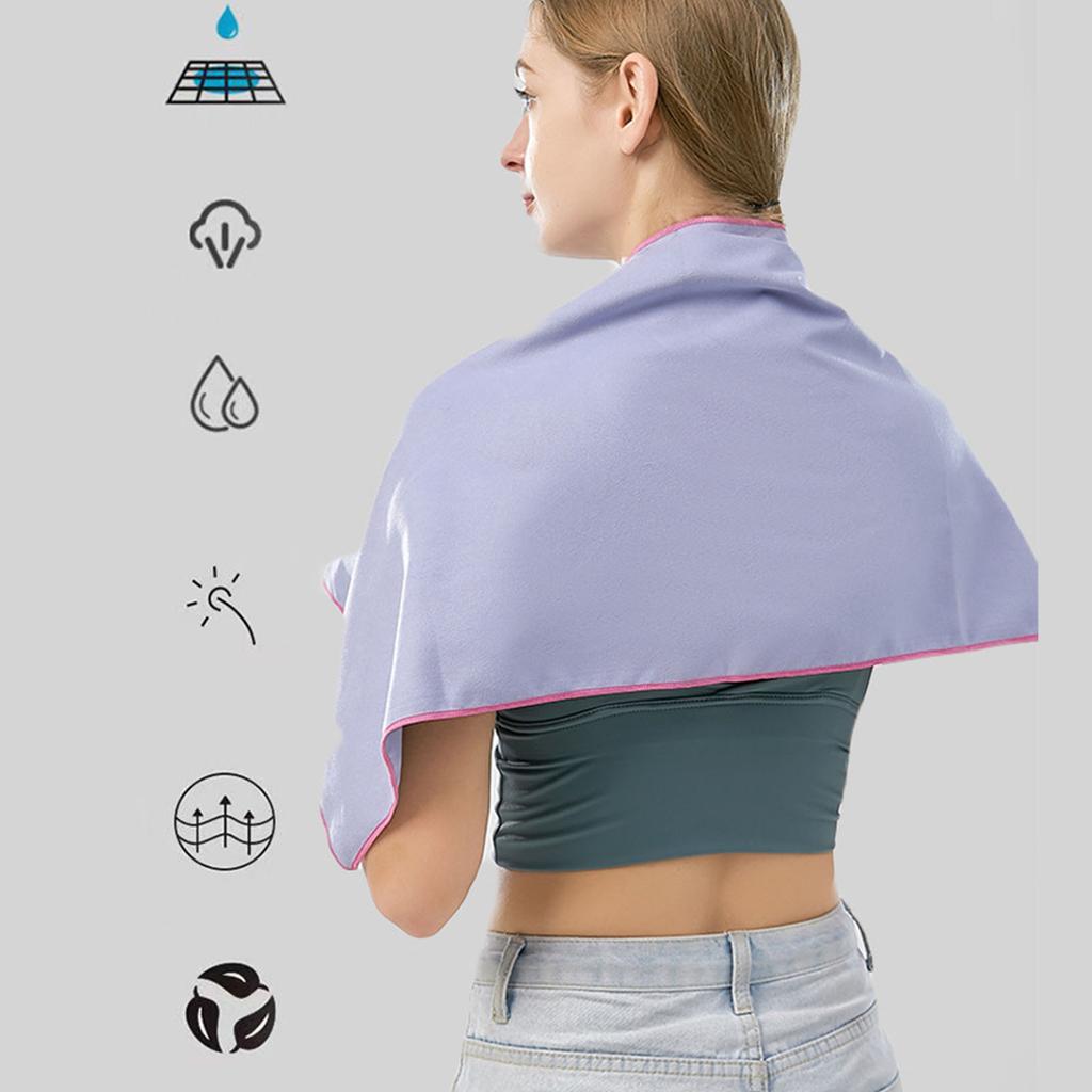 Double Sided Bath Towel High Absorbency Microfiber 40x60cm Fast Dry Washcloths for Travel Gym