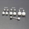 Fashion Simple Sweet Pearl Spiral Beads Small Stud Earrings for Women Korean 3/4/5/6/7mm Party Piercing Jewelry