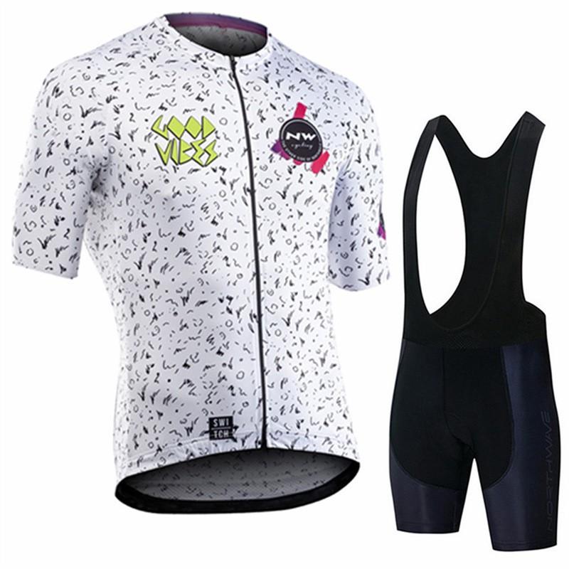 Mens Cycling Jersey Set With Straps Short Sleeve Slim Fit Bike Wear