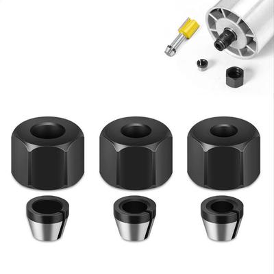 6mm 6.35mm 8mm Collet Chuck Engraving Trimming Machine With Nut Router Bit Adapter Electric Router Milling Cutter Accessories