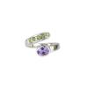 Amethyst Sterling Silver Ring: Faceted Gemstone, Open Design