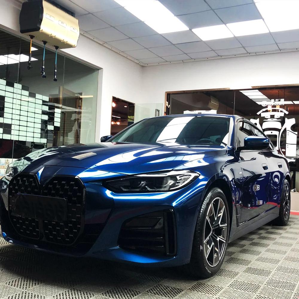 Samolepka na auto Shadow Blue Metallic Fólie na polep auta PET Samolepka Bez bublin Auto Samolepky Autopříslušenství Exteriér Interiér