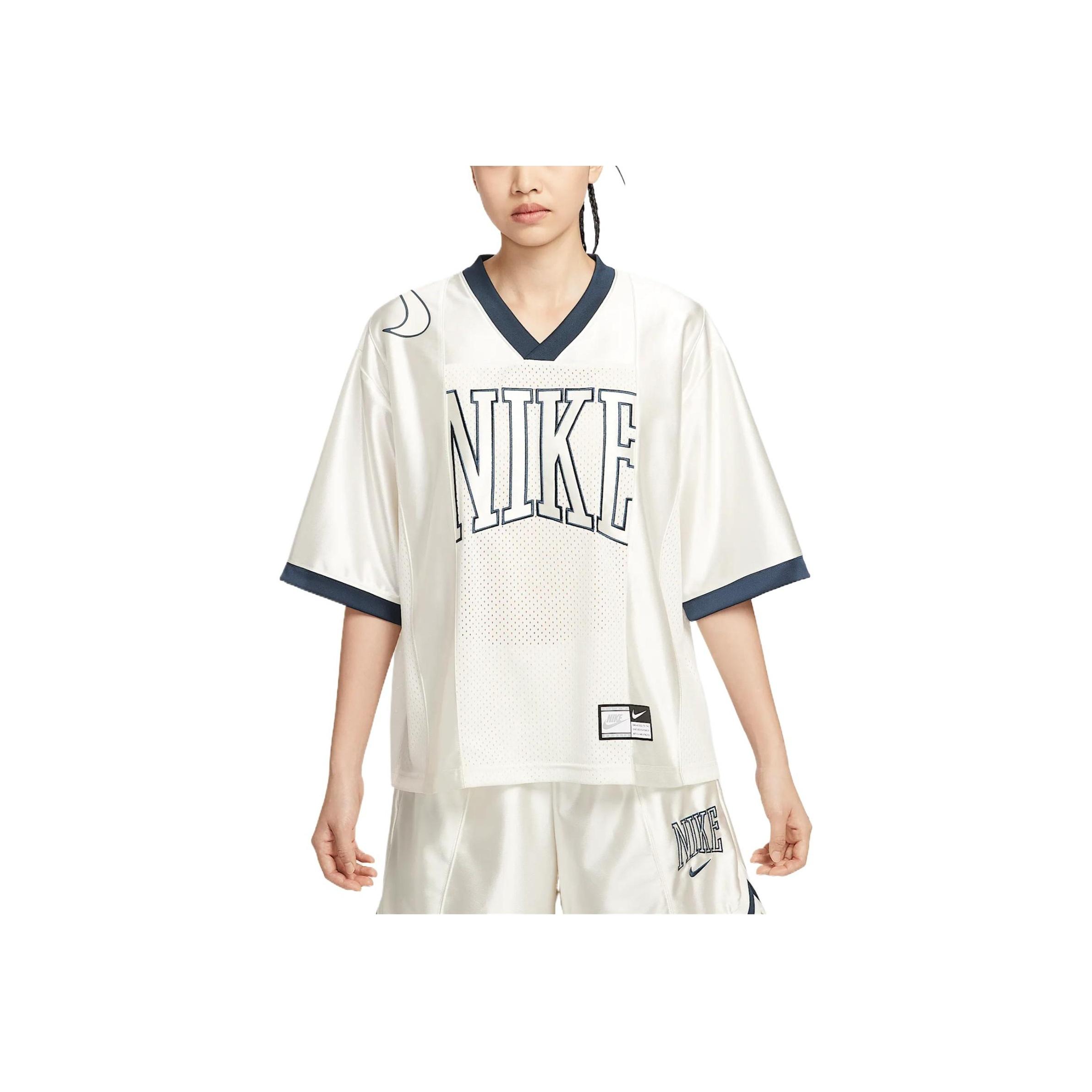 

Nike Sportswear Удобная Модная Мягкая Дышащая Футболка с Коротким Рукавом Женские Топы Молочно-Белый HJ0281-133 S