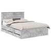 Bed Frame with Headboard Concrete Grey 140 X 200 Cm Engineered Wood