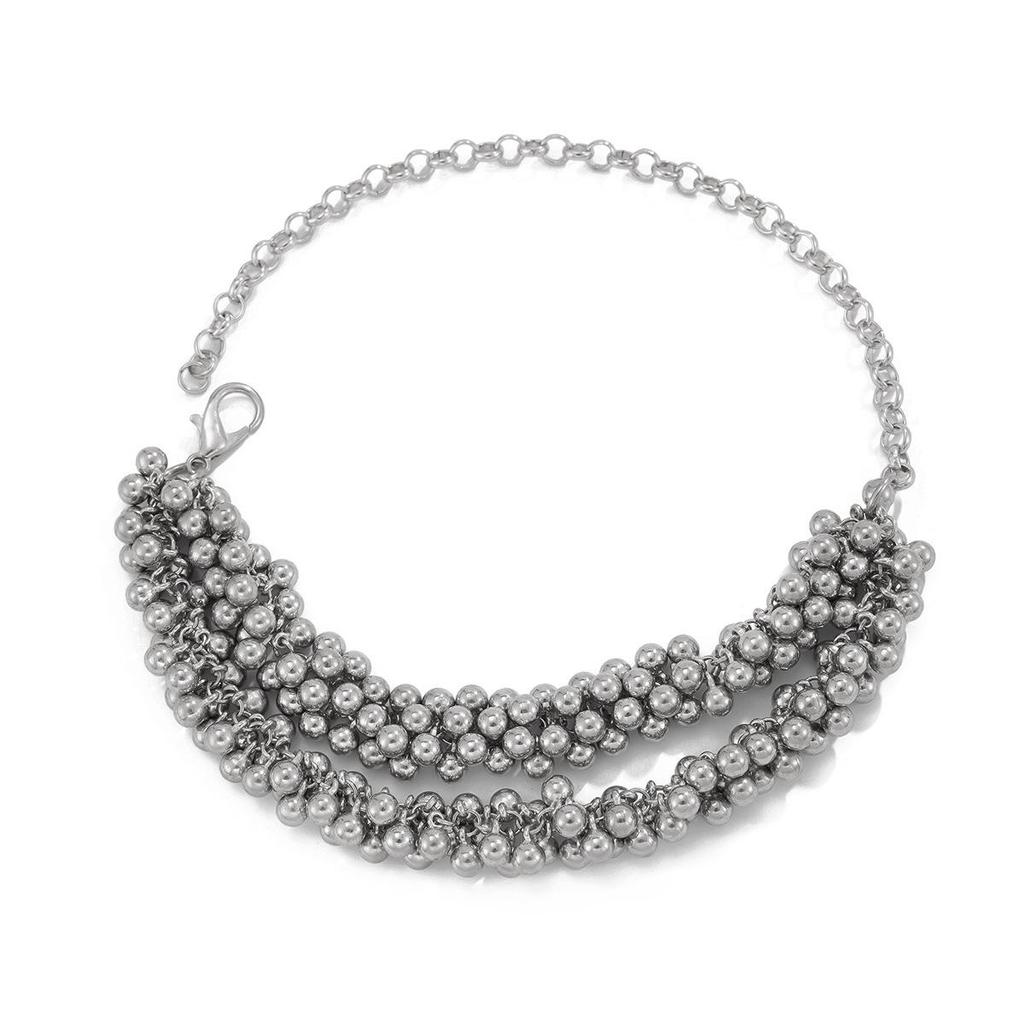 European-American Fashion CCB Round Bead Pendant Necklace