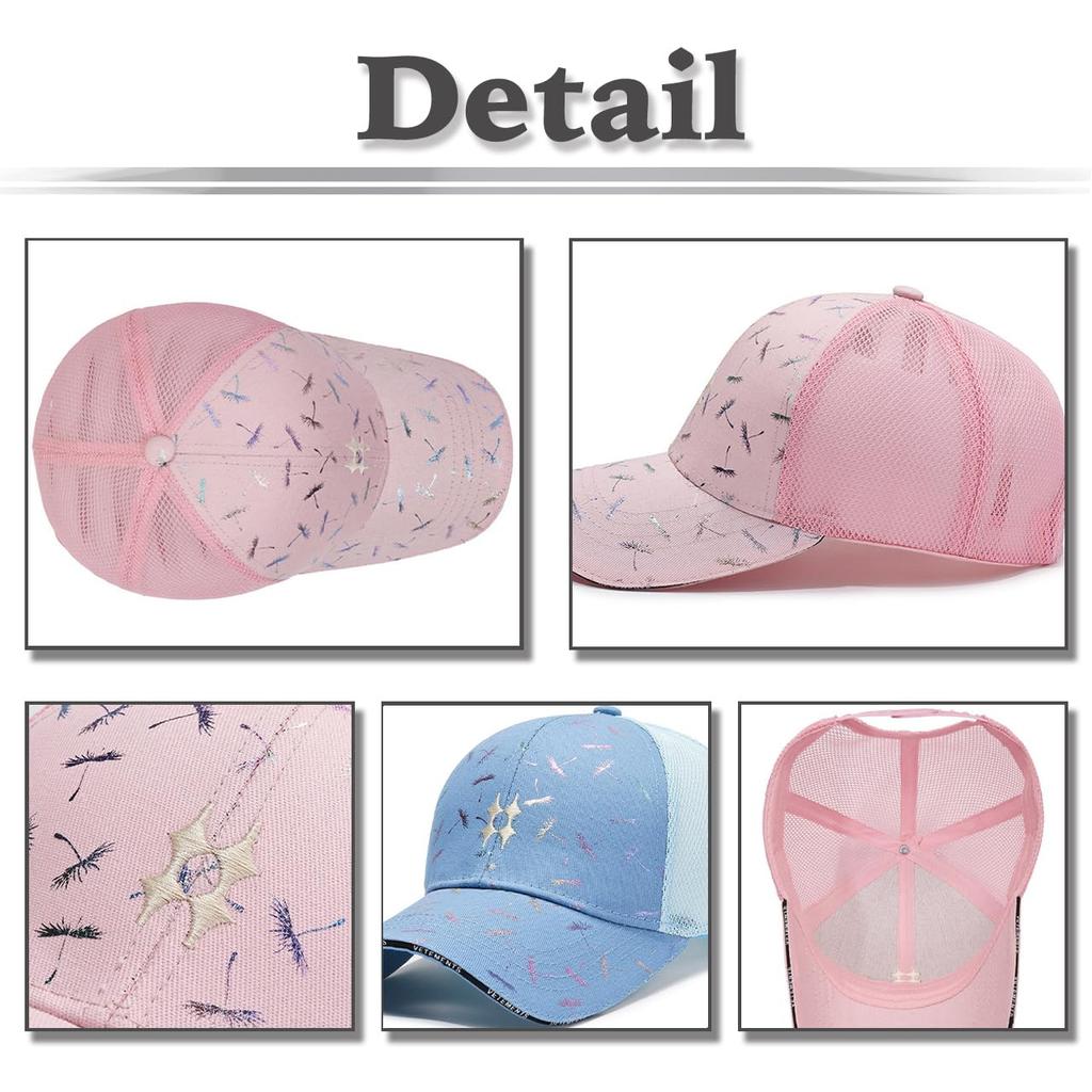 Caps med netting Mote Design Casual Stilig Sport CZA026 [White Fang] Dame (Rosa)