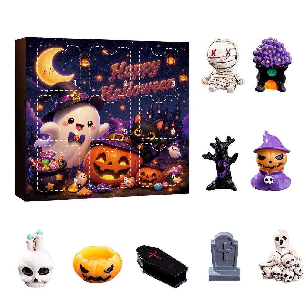 Halloween Skeleton Ghost Pumpkin Resin Figurines Set For Party Decor And Gift Giving