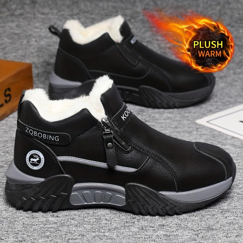Men Winter Snow Boots, Simple and Fashionable In Solid Colors of Gray,  Pull-On Design for Easy Wear,  Lined for Warmth and Comfort