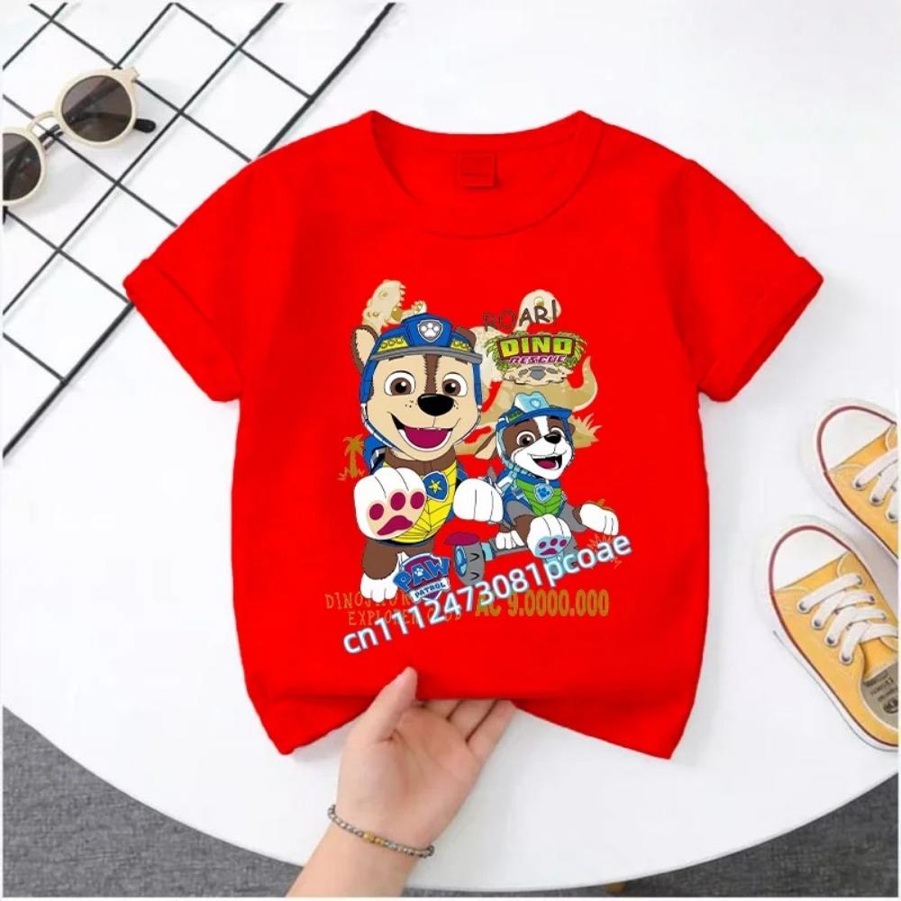 PAW Patrol Summer Short-sleeved 1-12 Years Old Children's T-shirt Boys Sweatshirt Girls Casual Tops Cartoon Printing