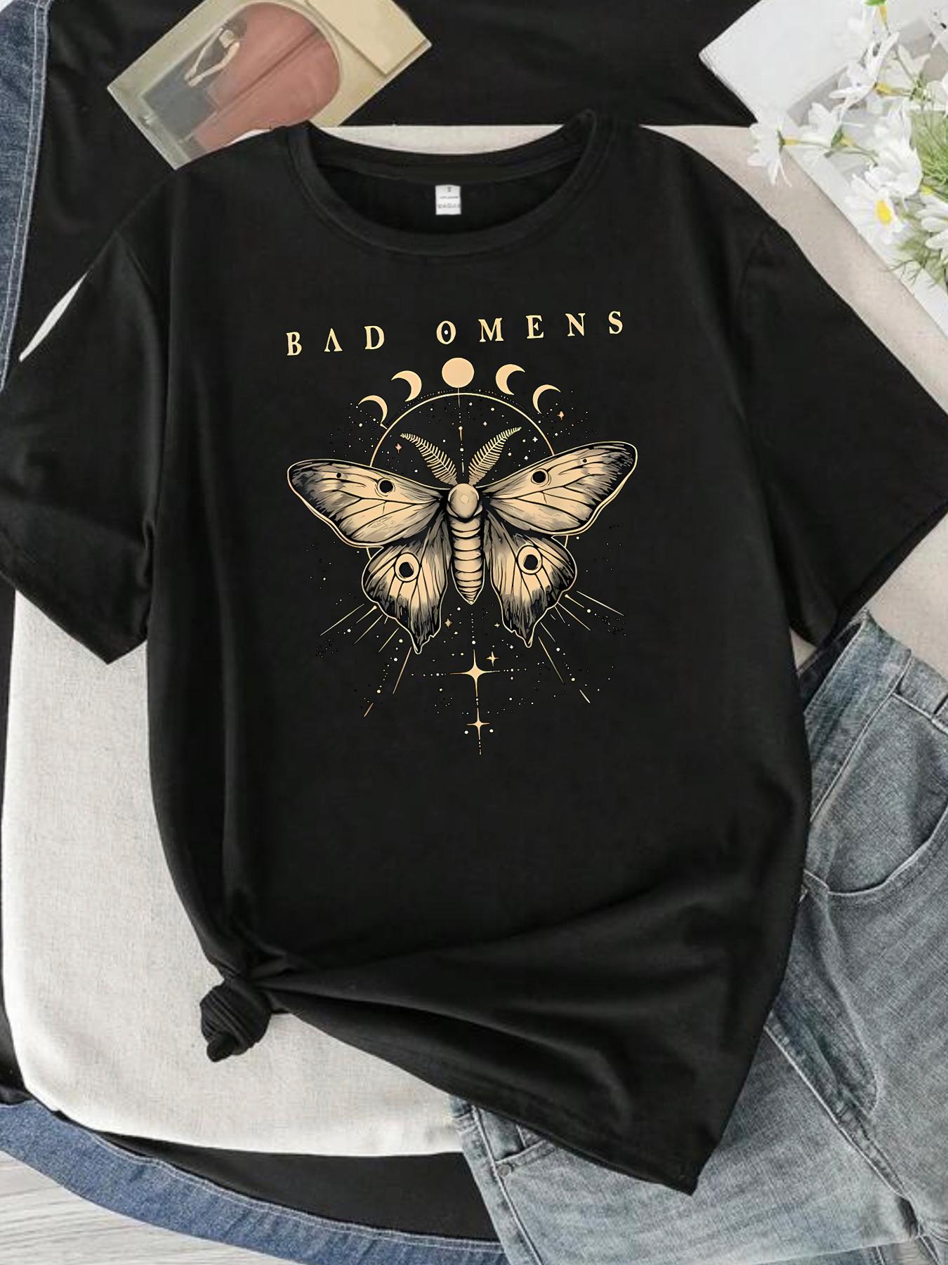 

BAD OUnisexS Letter Pattern Round Neck Women Unisex Tshirt Short Sleeve Fashion Print Adults Shirt Tshirt Fan Gifts S