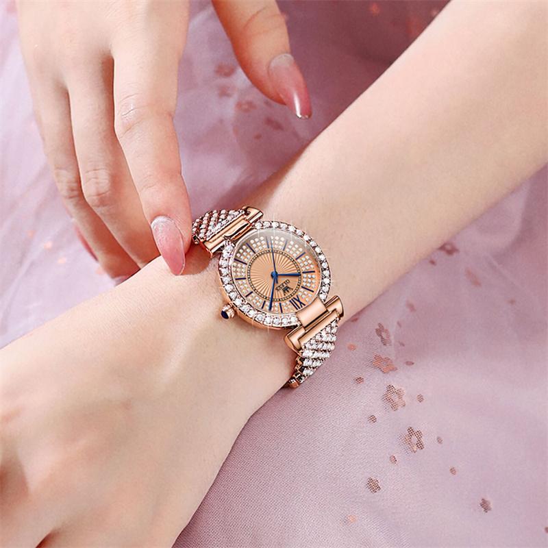OLEVS Fashion Luxury Watches For Women Stylish Elegant Rose Gold Diamonds Ladies Female Wrist Watch Clock Montre Femme NEW