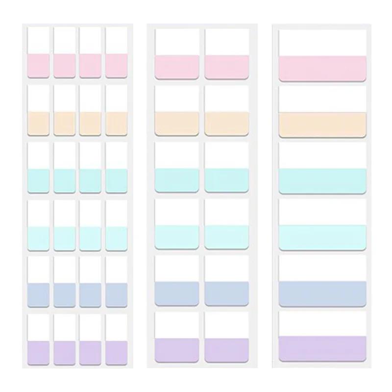 240/120/60pcs Light Colors Sticky Index Sticker Tabs, 3 Sizes 6 Colors Writable Reusable File Flag Labels Back To School