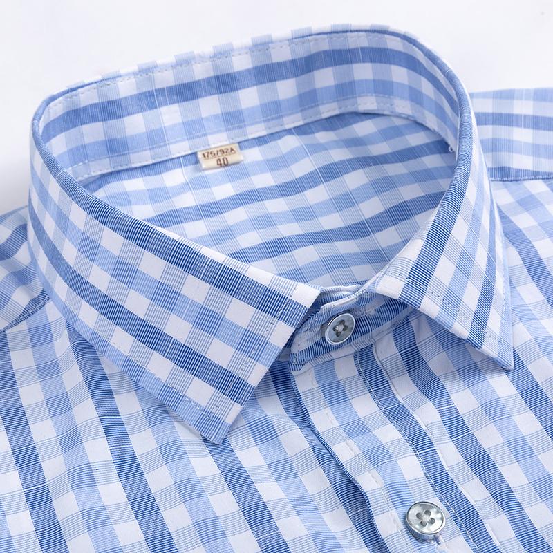 Autumn Plaid Casual Long Sleeve Shirt Men's Simple Classic Business Office Formal Shirts Fashion Soft Breathable Party Dress