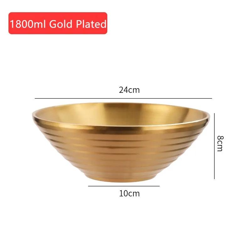 Ramen Bowl Rice Salad Noodle Soup  Golden Home Restaurant Food Serving Dish Pickled Cabbage Large  304 Stainless Steel