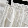 Dimanaf 2025 Summer Plus Size Pants High Waist New Wide-leg Pants Belt Women Fashion Loose Pleated Vintage Pants