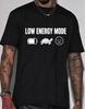 Unisex Lustiges Meme Grafik T-Shirt Low Energy Mode Aufdruck Rundhals Kurzarm Baumwolle Oversized Streetwear Oberteile Für Unisex