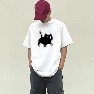 High Quality 200G 100% Cotton Men's Tee Shirt Summer Funny Cartoon Print T Shirt Men Clothes Harajuku Oversized T-shirt Y2k Tops Young Boy Streetwear
