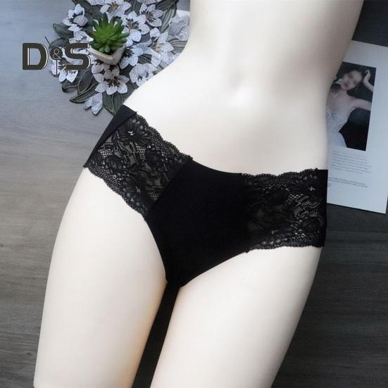 Women's Lace Underwear Seamless Low Waist Briefs Soft Stretchy No Show Bikini Panties Female Invisible Slip Underpants